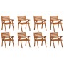 Sillas de jardín 8 uds madera maciza de teca con cojines de , Sillas de jardín - Ref: Foro24-3075211, Precio: 770,32 €, Descu...
