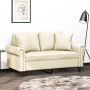 Sofá de 2 plazas con cojines cuero sintético color crema 120 cm de , Sofás - Ref: Foro24-3200926, Precio: 238,72 €, Descuento: %