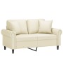 Sofá de 2 plazas con cojines cuero sintético color crema 120 cm de , Sofás - Ref: Foro24-3200926, Precio: 238,72 €, Descuento: %
