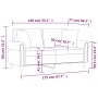 Sofá de 2 plazas con cojines cuero sintético negro 140 cm de , Sofás - Ref: Foro24-3200930, Precio: 228,54 €, Descuento: %