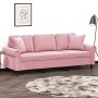 Sofá de 3 plazas con cojines terciopelo rosa 180 cm de , Sofás - Ref: Foro24-3200958, Precio: 335,71 €, Descuento: %