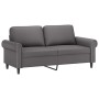 Sofá de 2 plazas con cojines cuero sintético gris 140 cm de , Sofás - Ref: Foro24-3200932, Precio: 252,25 €, Descuento: %