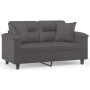 Sofá de 2 plazas con cojines cuero sintético gris 120 cm de , Sofás - Ref: Foro24-3200985, Precio: 246,08 €, Descuento: %