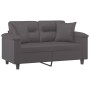 Sofá de 2 plazas con cojines cuero sintético gris 120 cm de , Sofás - Ref: Foro24-3200985, Precio: 246,08 €, Descuento: %