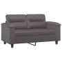 Sofá de 2 plazas con cojines cuero sintético gris 120 cm de , Sofás - Ref: Foro24-3200985, Precio: 246,08 €, Descuento: %