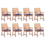 Sillas comedor de jardín y cojines 8 uds madera maciza acacia de , Sillas de jardín - Ref: Foro24-3078384, Precio: 556,32 €, ...