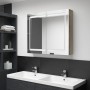Armario de baño con espejo LED blanco y roble 80x12x68 cm de vidaXL, Tocadores de baño - Ref: Foro24-326516, Precio: 190,87 €...