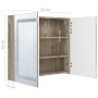 Armario de baño con espejo LED blanco y roble 80x12x68 cm de vidaXL, Tocadores de baño - Ref: Foro24-326516, Precio: 190,87 €...
