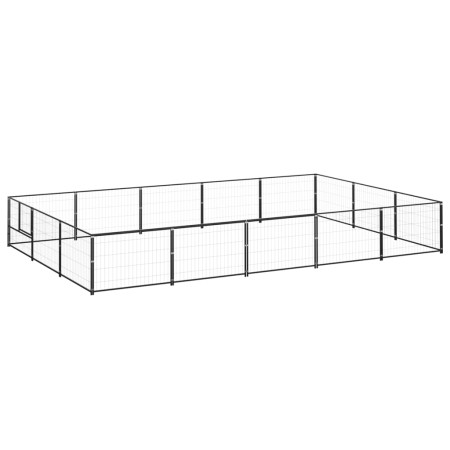 Perrera acero 15 m² negra de , Casetas y cercados para perros - Ref: Foro24-3082129, Precio: 301,67 €, Descuento: %