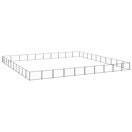 Perrera acero 100 m² negra de , Casetas y cercados para perros - Ref: Foro24-3082197, Precio: 740,57 €, Descuento: %