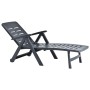 Tumbona plegable de plástico gris antracita de , Tumbonas - Ref: Foro24-48756, Precio: 118,28 €, Descuento: %