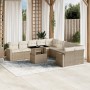 Set de sofás de jardín 11pzas con cojines ratán sintético beige en Conjuntos de jardín | Comprar online en Foru.es
