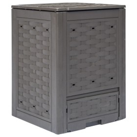 Compostador de jardín marrón plástico ratán 60x60x83 cm 300 L de , Compostadores - Ref: Foro24-45681, Precio: 79,61 €, Descue...
