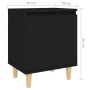 Mesita de noche con patas de madera maciza negra 40x30x50 cm de , Mesitas de noche - Ref: Foro24-805817, Precio: 34,07 €, Des...
