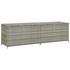 Caja de almacenaje de jardín ratán sintético gris 200x50x60 cm de , Cajas de almacenaje para exteriores - Ref: Foro24-46476, ...