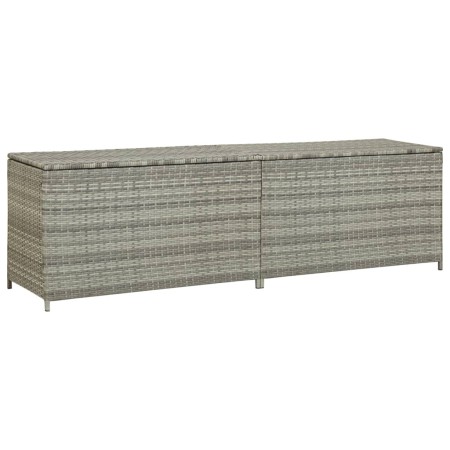 Caja de almacenaje de jardín ratán sintético gris 200x50x60 cm de , Cajas de almacenaje para exteriores - Ref: Foro24-46476, ...