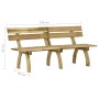 Banco de jardín de madera de pino impregnada 220 cm de , Bancos de jardín - Ref: Foro24-318402, Precio: 130,67 €, Descuento: %