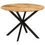 Mesa de comedor madera maciza de mango y acero 110x78 cm de , Mesas de cocina y de comedor - Ref: Foro24-338454, Precio: 235,...