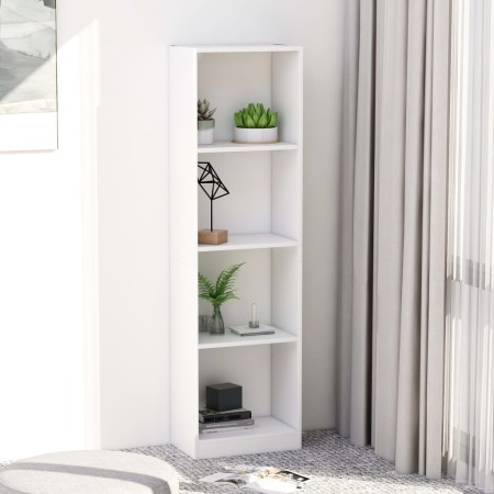 Estantería de 4 niveles madera contrachapada blanca 40x24x142cm de , Librerías y estanterías - Ref: Foro24-800837, Precio: 61...