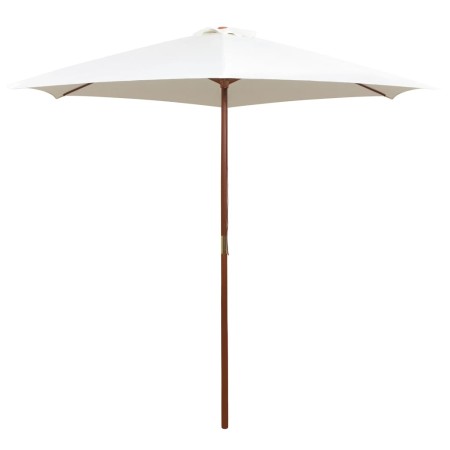 Sombrilla con palo de madera blanco crema 270x270 cm de , Sombrillas - Ref: Foro24-42962, Precio: 77,45 €, Descuento: %