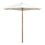 Sombrilla con palo de madera blanco crema 270x270 cm de , Sombrillas - Ref: Foro24-42962, Precio: 77,45 €, Descuento: %