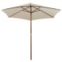 Sombrilla con palo de madera blanco crema 270x270 cm de , Sombrillas - Ref: Foro24-42962, Precio: 77,45 €, Descuento: %