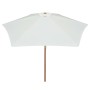 Sombrilla con palo de madera blanco crema 270x270 cm de , Sombrillas - Ref: Foro24-42962, Precio: 77,45 €, Descuento: %