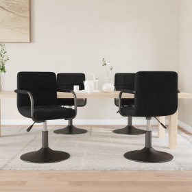 Sillas de comedor giratorias 4 unidades terciopelo negro de , Sillas de comedor - Ref: Foro24-3087916, Precio: 255,90 €, Desc...