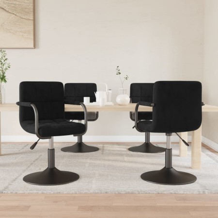 Sillas de comedor giratorias 4 unidades terciopelo negro de , Sillas de comedor - Ref: Foro24-3087916, Precio: 255,90 €, Desc...
