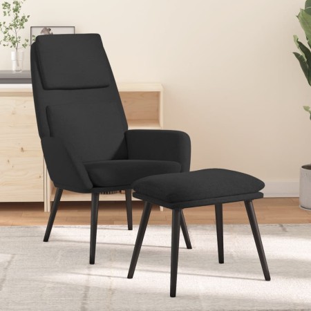 Sillón de relax con reposapiés tela negro de , Sillones - Ref: Foro24-3097774, Precio: 120,92 €, Descuento: %