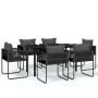 Juego de comedor para jardín 7 piezas negro de , Conjuntos de jardín - Ref: Foro24-3099080, Precio: 544,32 €, Descuento: %