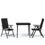 Juego de comedor de jardín 3 piezas negro de , Conjuntos de jardín - Ref: Foro24-3099107, Precio: 248,40 €, Descuento: %