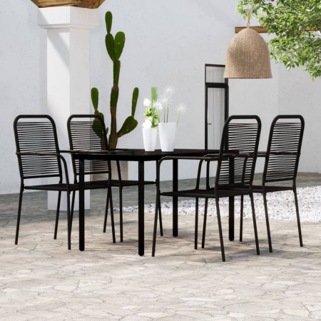 Juego de comedor de jardín 5 piezas negro de , Conjuntos de jardín - Ref: Foro24-3099139, Precio: 322,90 €, Descuento: %