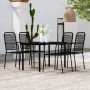 Juego de comedor de jardín 5 piezas negro de , Conjuntos de jardín - Ref: Foro24-3099139, Precio: 322,90 €, Descuento: %