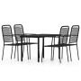 Juego de comedor de jardín 5 piezas negro de , Conjuntos de jardín - Ref: Foro24-3099139, Precio: 322,90 €, Descuento: %