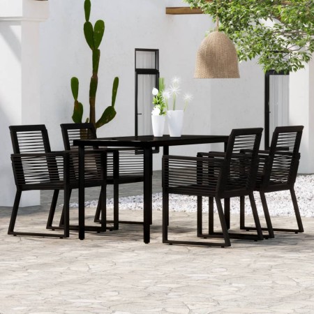 Juego de comedor de jardín 5 piezas negro de , Conjuntos de jardín - Ref: Foro24-3099151, Precio: 414,95 €, Descuento: %
