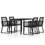 Juego de comedor de jardín 5 piezas negro de , Conjuntos de jardín - Ref: Foro24-3099151, Precio: 414,95 €, Descuento: %