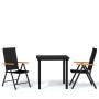 Juego de comedor de jardín 3 piezas negro de , Conjuntos de jardín - Ref: Foro24-3099113, Precio: 237,41 €, Descuento: %