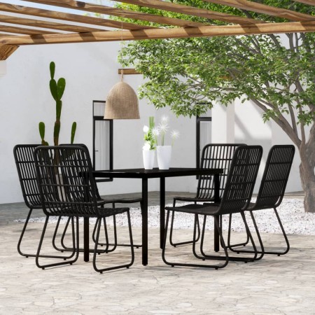 Juego de comedor de jardín 7 piezas negro de , Conjuntos de jardín - Ref: Foro24-3099170, Precio: 812,73 €, Descuento: %