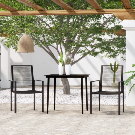 Juego de comedor de jardín 3 piezas negro de , Conjuntos de jardín - Ref: Foro24-3099203, Precio: 195,11 €, Descuento: %