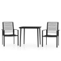 Juego de comedor de jardín 3 piezas negro de , Conjuntos de jardín - Ref: Foro24-3099203, Precio: 195,11 €, Descuento: %