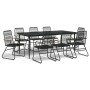 Juego de comedor de jardín 9 piezas ratán PVC negro de , Conjuntos de jardín - Ref: Foro24-3099220, Precio: 644,94 €, Descuen...