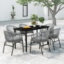 Juego de comedor de jardín 7 piezas ratán sintético gris de , Conjuntos de jardín - Ref: Foro24-3099236, Precio: 659,00 €, De...