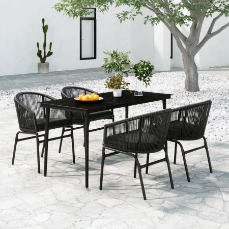Juego de comedor para jardín 5 piezas negro de , Conjuntos de jardín - Ref: Foro24-3099241, Precio: 477,71 €, Descuento: %