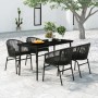 Juego de comedor para jardín 5 piezas negro de , Conjuntos de jardín - Ref: Foro24-3099241, Precio: 477,71 €, Descuento: %