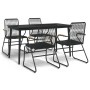 Juego de comedor de jardín 5 piezas ratán PVC negro de , Conjuntos de jardín - Ref: Foro24-3099217, Precio: 333,86 €, Descuen...