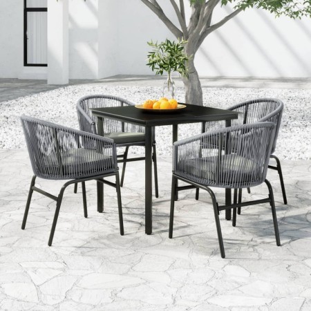Juego de comedor para jardín 5 piezas ratán sintético gris de , Conjuntos de jardín - Ref: Foro24-3099234, Precio: 406,40 €, ...
