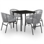 Juego de comedor para jardín 5 piezas ratán sintético gris de , Conjuntos de jardín - Ref: Foro24-3099234, Precio: 406,40 €, ...