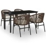 Juego de comedor de jardín 5 piezas con cojines marrón de , Conjuntos de jardín - Ref: Foro24-3099229, Precio: 542,12 €, Desc...