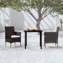 Juego de comedor de jardín 3 piezas con cojines negro de , Conjuntos de jardín - Ref: Foro24-3099281, Precio: 218,49 €, Descu...